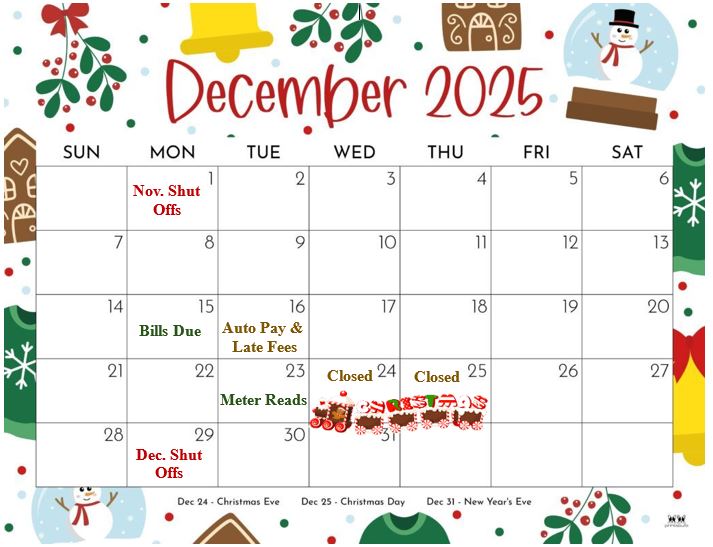 Calendar for Dec 2025